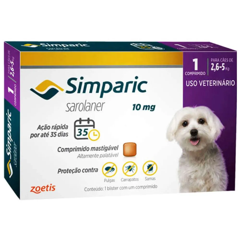Simparic - Comprimido mastigável contra pulga e carrapato